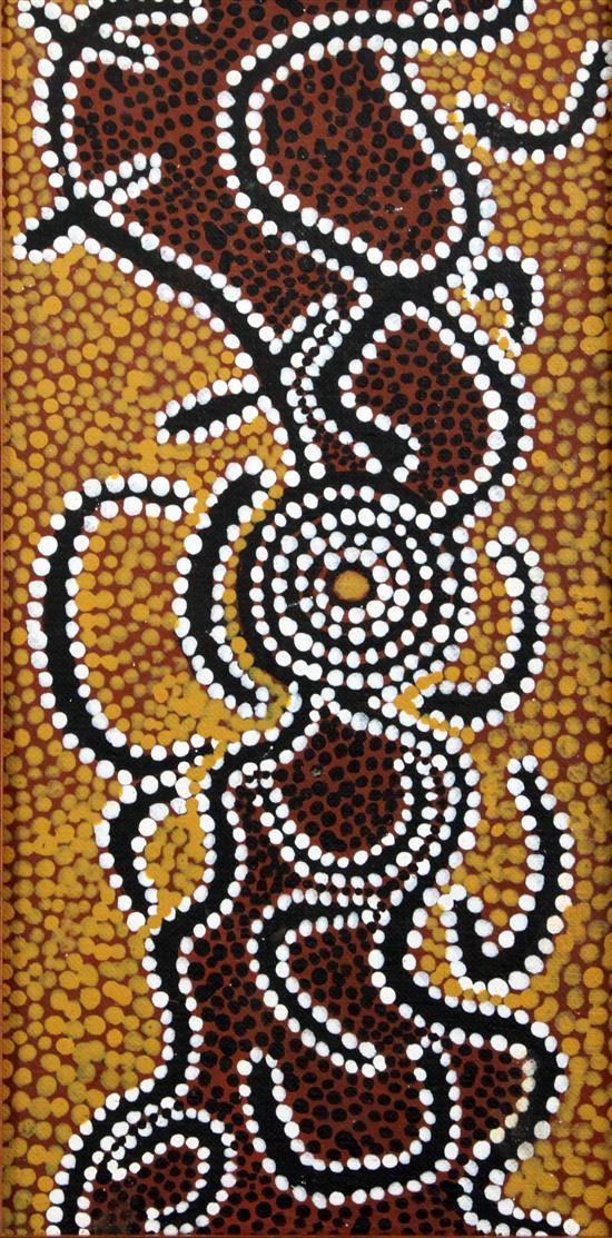 Andy Tjungurrayi (Aboriginal) Witchetty Grub Site, Kerinyarra 16 x 8in.
